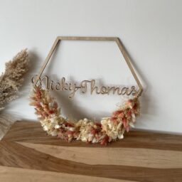 Flowerhoop zeshoek met droogbloemen
