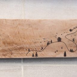 Snijplank met kerstlandschap