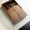 Fotokist huwelijk met USB-stick in notenhout